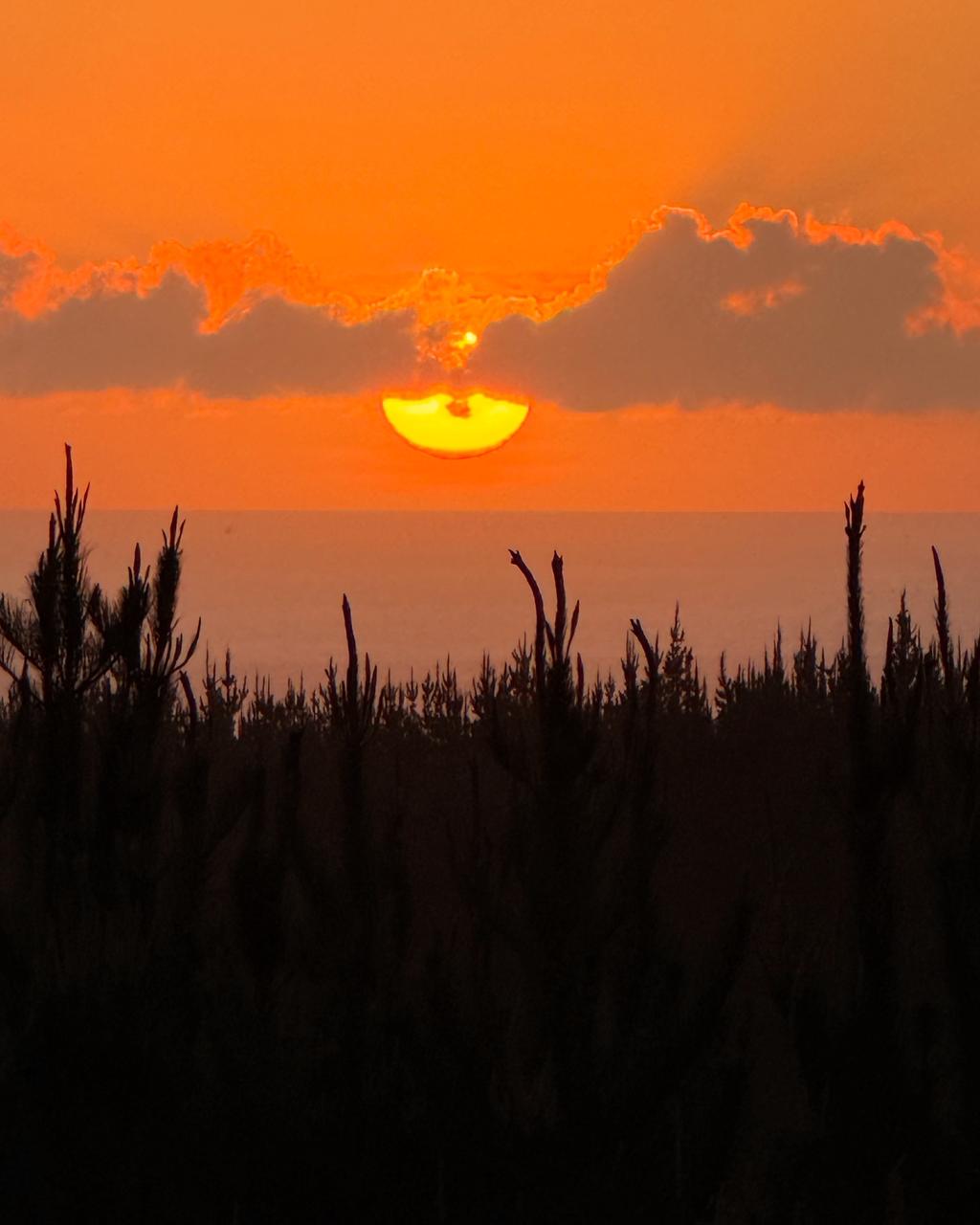 Cabaña de Ocaso al atardecer